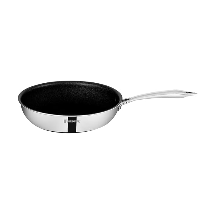 Bergner Hitech-peek Triply Stainless Steel Sautepan | Deep Frypan 24 Cm
