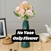 Artificial Multiflora Flower Roses Fake Sticks Bunch Decorative Without Vase Peach Fabric