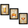 Rainbow Arts Bar Glass Framed Wall Posters for Kitchen Bar FramedSet of 3