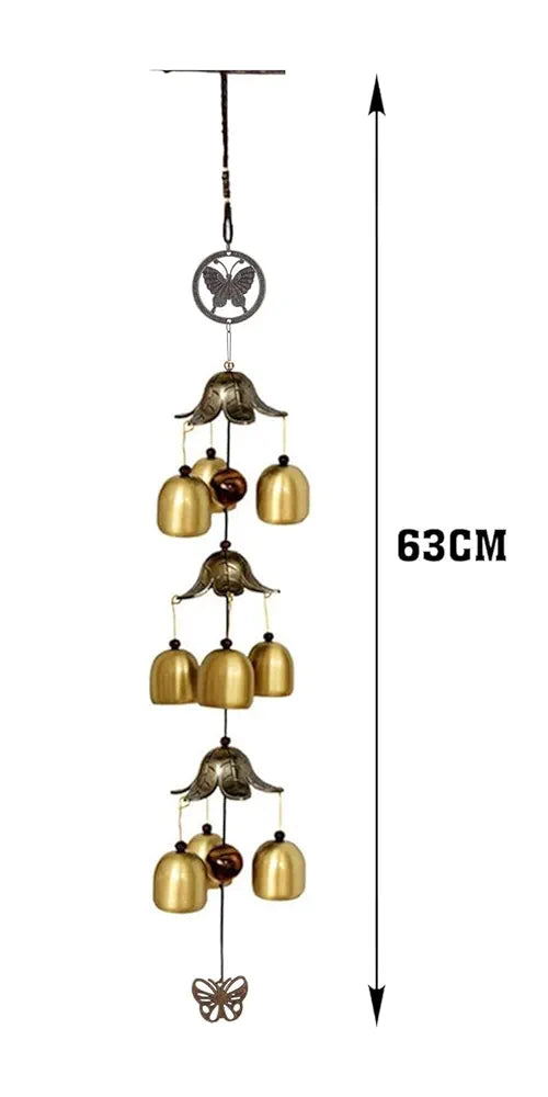Gupta Fancy Store Wind Chime 9 Bells Gold Tone Metal
