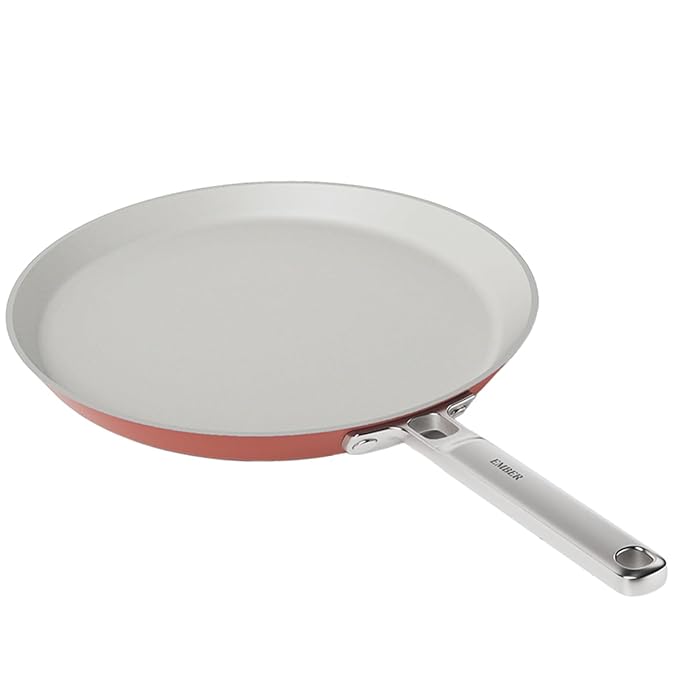 Ember Cookware Arcilla Ceramic Non Stick Dosa Tawa 28cm | Stainless Steel Handle | Terracotta