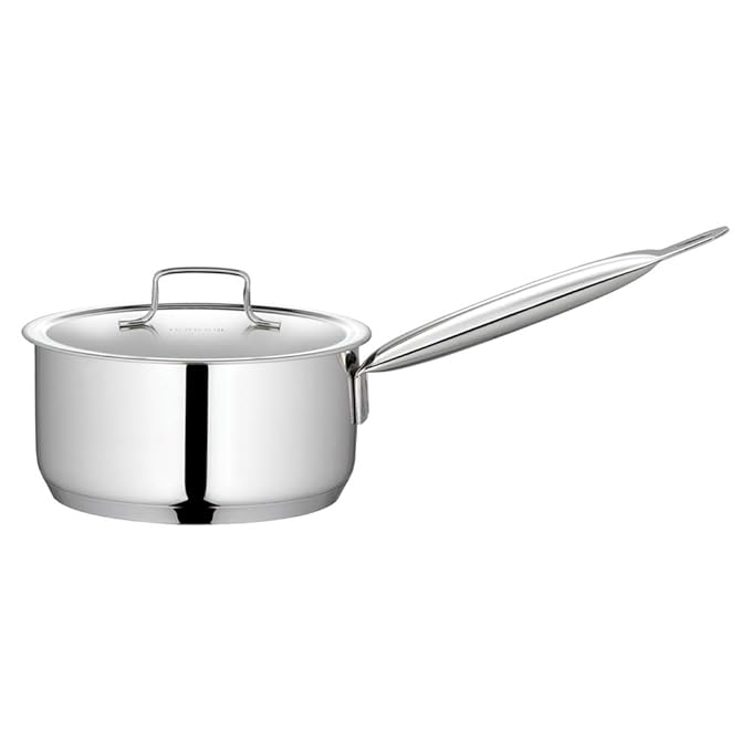 Borosil Stainless Steel Sauce Pan / Milk Pan / Tea Pan With Lid | Induction Friendly | Impact Bonded Tri-ply Bottom | 2.2 Litres