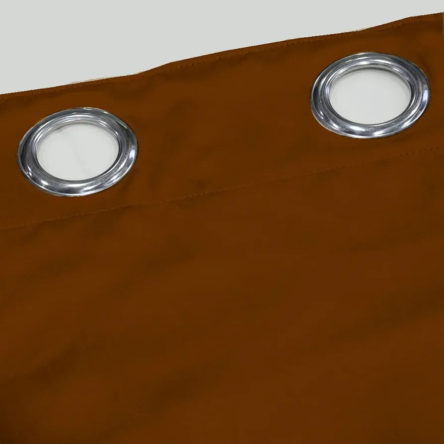 Divine Casa Super Satin Semi Blackout Door Curtains 7 feet Long Curtain Holder Colour Glazed Ginger (Pack of 2)