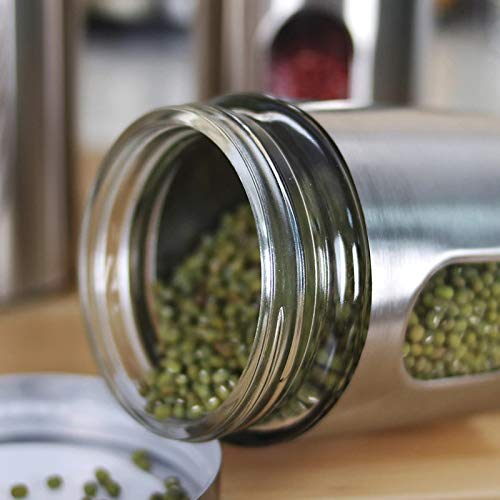 Femora Kitchen Storage Jars Steel Body With See Through Window Jar | 700 Ml | Pack of 1