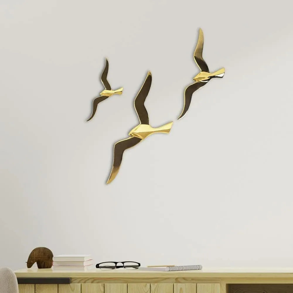 The Artment your Artistic Apartment Abstract Golden Birds Wall Art