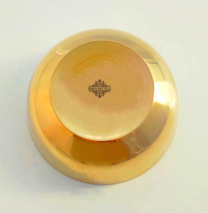 Indian Art Villa Bronze Kansa Utensils Plain Bowl - 122 gms