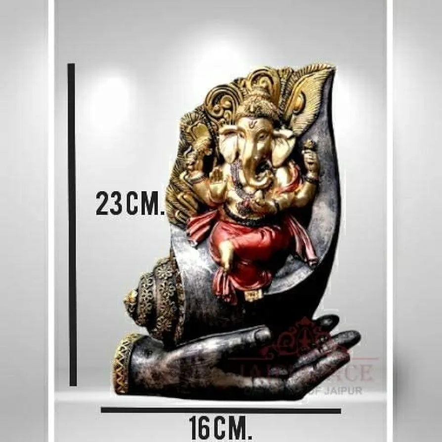 Jaipur Ace Ganesh Idol Ganesh Statue Sitting on Conch With Hand Shank Ganesha