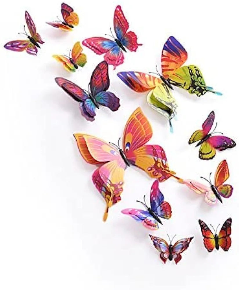 Jaamso Royals Multi 3d Magnet Butterfly Stickers -self-adhesive
