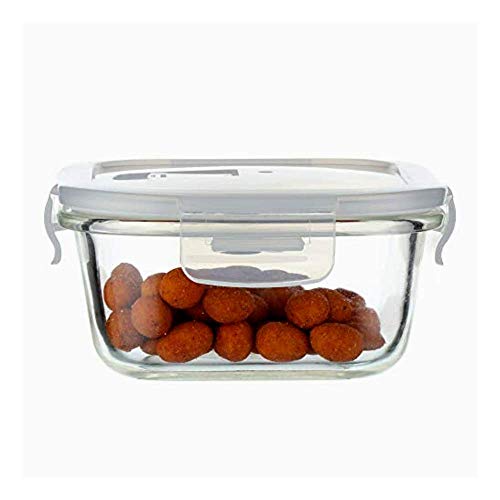 Femora Borosilicate Glass Microwave Safe Rectangle Food Storage Container With Air Vent Lid | 1500 Ml