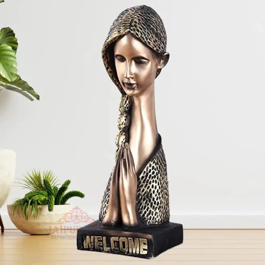 Jaipur Ace Welcome Lady Polyresin Face Themed Statue Sculptures Welcome Lady