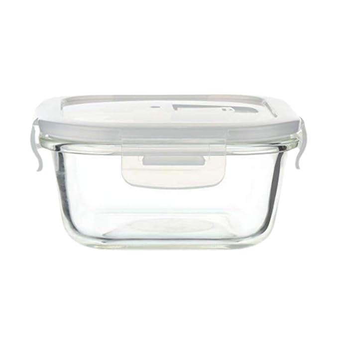 Femora Borosilicate Glass Containers for Kitchen | Storage Box for Kitchen With Air Vent Lid | Set of 1 | 300 Ml