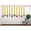Handmade Artificial Marigold Fluffy Flowers Colorful Woolen Kite Hanging 42 Inches Height Approx