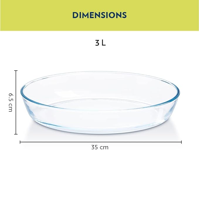 Borosil Glass Baking Dish | 3L | Transparent