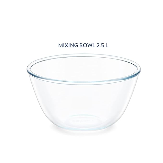 Borosil 2.5 L Serving & Mixing Borosilicate Glass Bowl | Multipurpose Round Bowl for Kitchen & Dinning