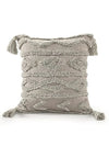 Sashaa World Tasselled And Tufted Cushion Cover Colour Grey