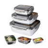 Femora High Stainless Steel Rectangular Container, Leakproof Airtight Lid | 350 Ml, 550 Ml, 850 Ml | Pack of 3 | Silver