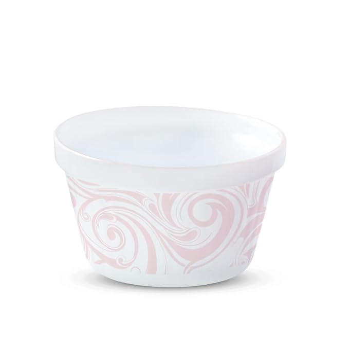 Larah by Borosil Frosty Red Ice Cream Bowl/dessert Set | Set of 6 | Glass | 120 Ml