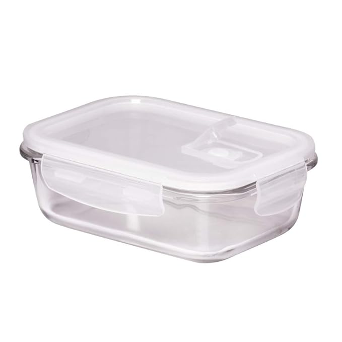 Femora Borosilicate Glass Containers for Kitchen | Storage Box for Kitchen With Air Vent Lid | Pack of 3 | 400 Ml