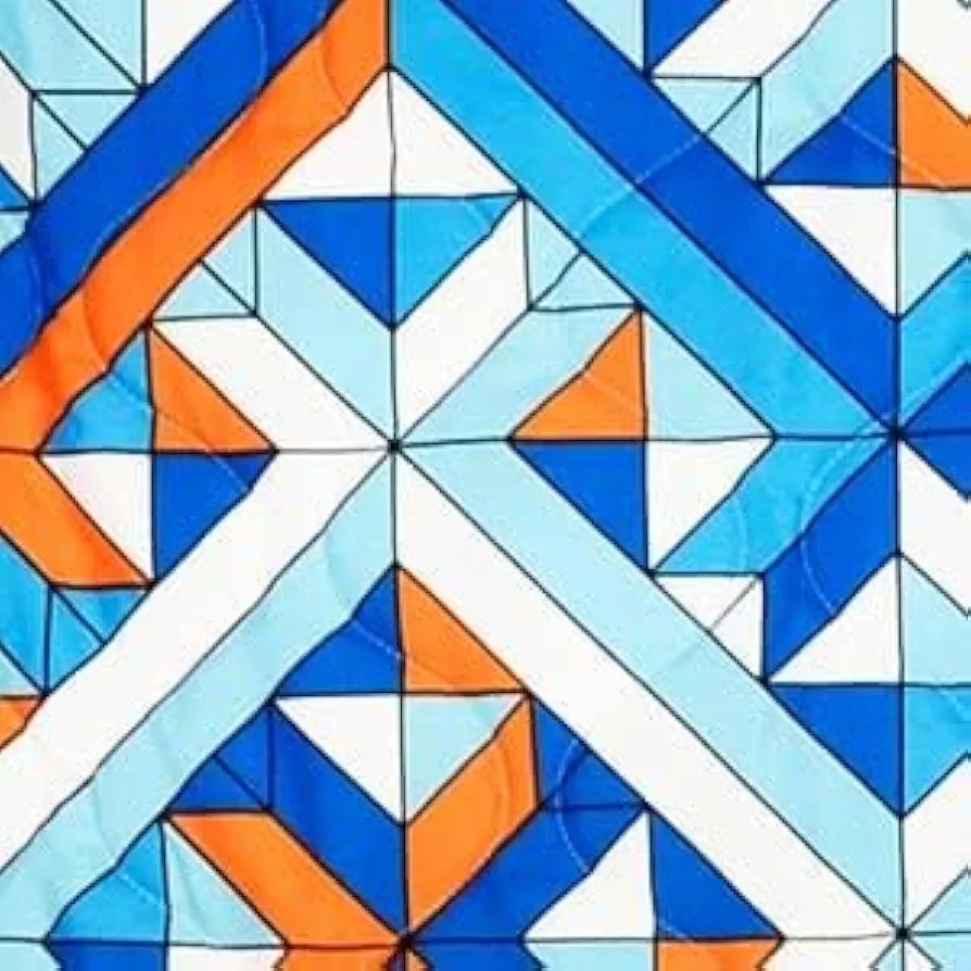 Divine Casa 120 GSM Microfiber Reversible Kids Single Bed Comforter Ultra-Soft Toddler Blanket Colour Blue-Red and Orange