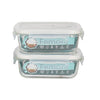 Femora Borosilicate Glass Containers for Kitchen | Storage Box for Kitchen With Air Vent Lid | Set of 2 | 400 Ml Each