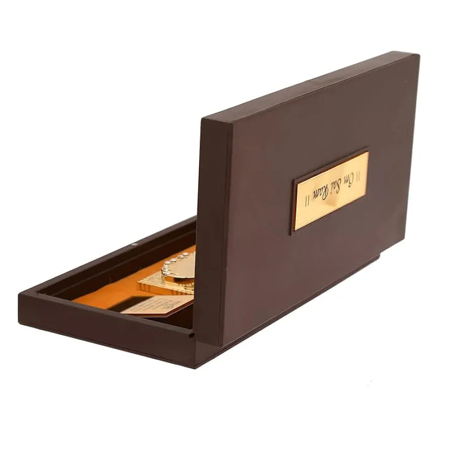 Jaipur Ace Shirdi Sai Baba Gold Plated Charan Paduka Yantra With Wooden Box