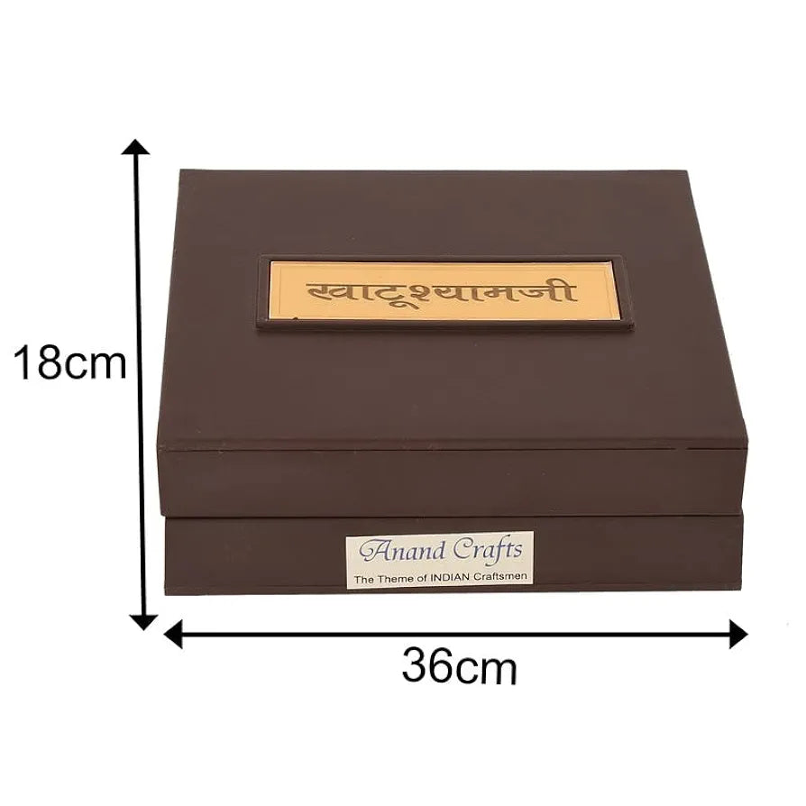 Jaipur Ace Shree Khatu Shyam Baba Gold Plated Charan Paduka Yantra With Wooden Box