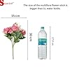 Artificial Multiflora Flower Roses Fake Sticks Bunch Without Vase Pink Fabric