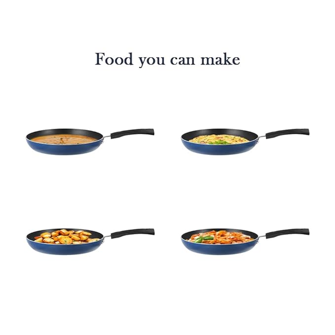 Vinod Zest Aluminium Non Stick Frypan - 20 cm | Skillet Pan | 3 Layer Ceramic Coating | 3 mm Thick