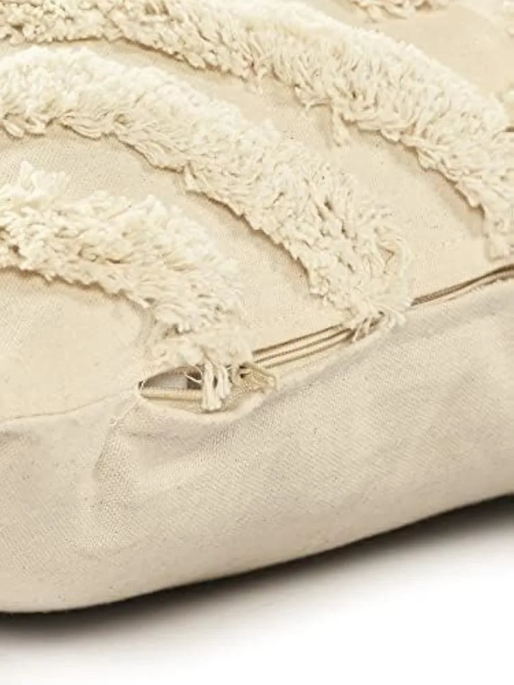 Sashaa World Tasselled And Tufted Cushion Cover