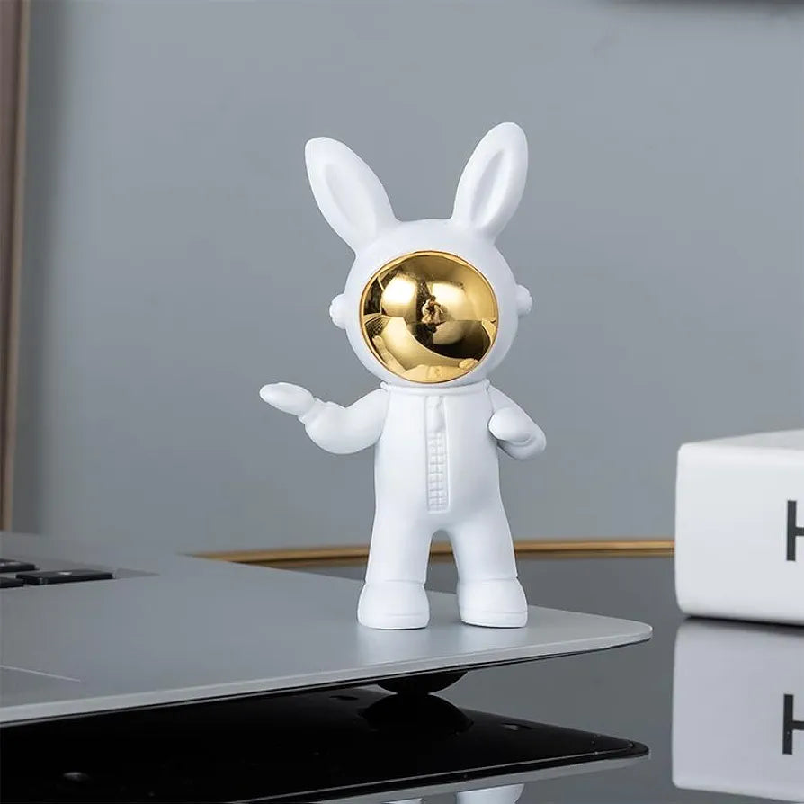 Street27 3pcs Cartoon Rabbit Shape Astronaut Figurine Showpiece