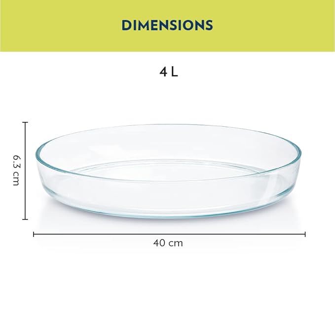 Borosil - Oval Dish | 4 Litres | Transparent