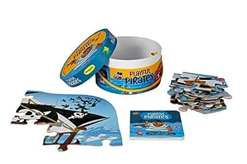 The Book Tree Playful Pirates Puzzle Box for Kids I 30 Jigsaw Puzzle Pieces & 1 Storybook I Fun Toy for Children Age 3+ I for Children by Majestic Book Club