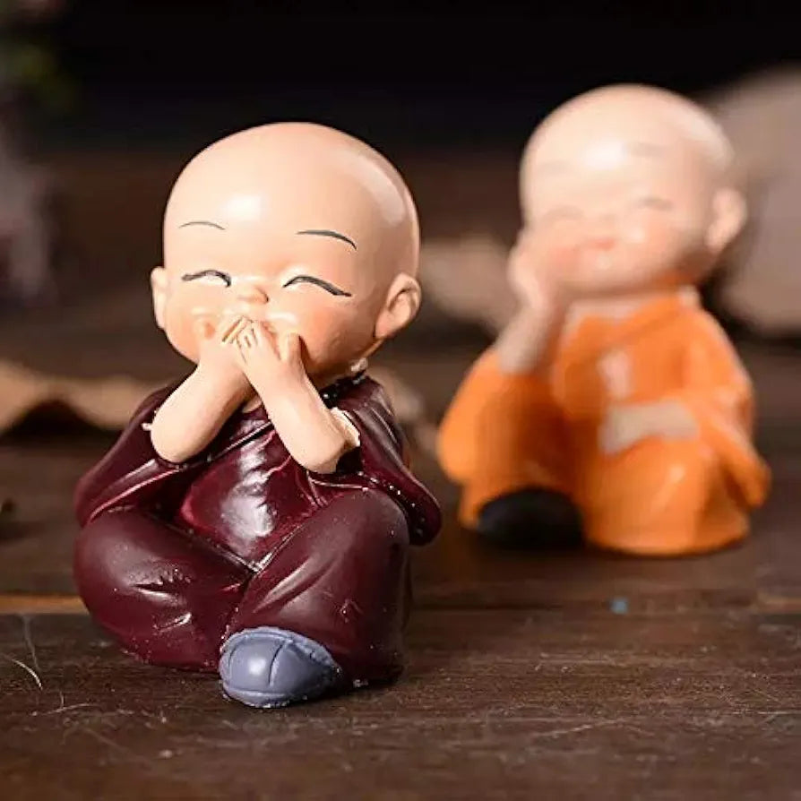 Satyam Kraft 1 Set Monk Buddha Miniature Set Idols