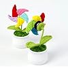 Crochet Flowers Artificial Sunflower Multicolor Fan with Pot