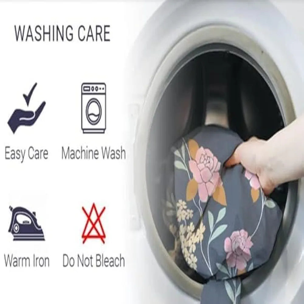 Fresh From Loom Elastic Fitted Floral Bed Sheets King Size Bed with Two Pillow Cover Rose Beige 144 TC