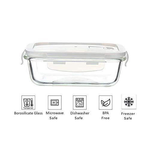 Femora Borosilicate Glass Containers for Kitchen | Storage Box for Kitchen With Air Vent Lid | Set of 2 | 400 Ml Each