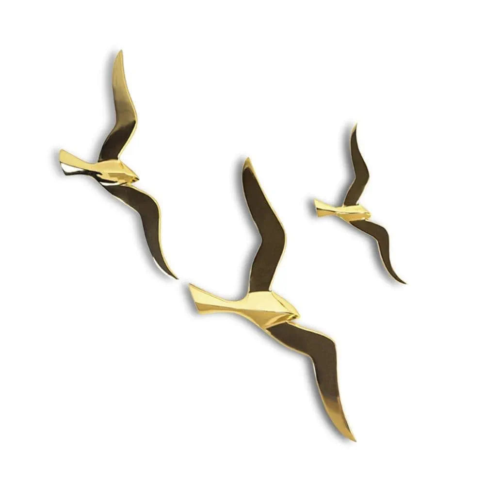 The Artment your Artistic Apartment Abstract Golden Birds Wall Art