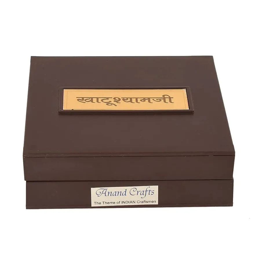 Jaipur Ace Shree Khatu Shyam Baba Gold Plated Charan Paduka Yantra With Wooden Box