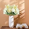 Artificial Peony Flower Stick Bunch Faux Fabric Flowers Yellow Without Vase