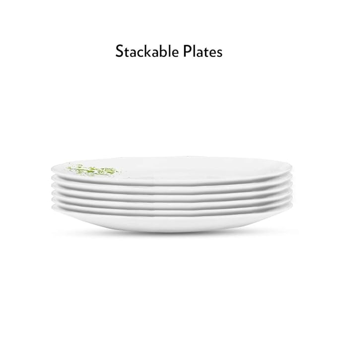 Larah by Borosil Opalware Full Plate - Erba | White | 11 Inch | Set of 6