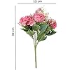 Artificial Multiflora Flower Roses Fake Sticks Bunch Without Vase Pink Fabric