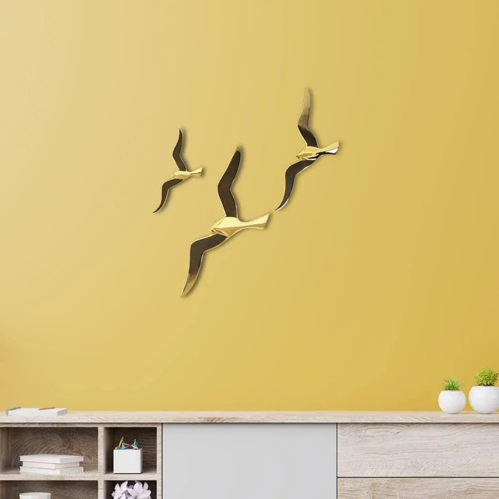 The Artment your Artistic Apartment Abstract Golden Birds Wall Art