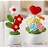 Crochet Flowers Artificial Sunflower Small Daisy with Red Heart