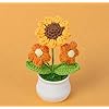 Crochet Flowers Artificial Sunflower Sunflower with Daisy Pot