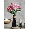 Artificial Multiflora Flower Roses Fake Sticks Bunch Without Vase Pink Fabric