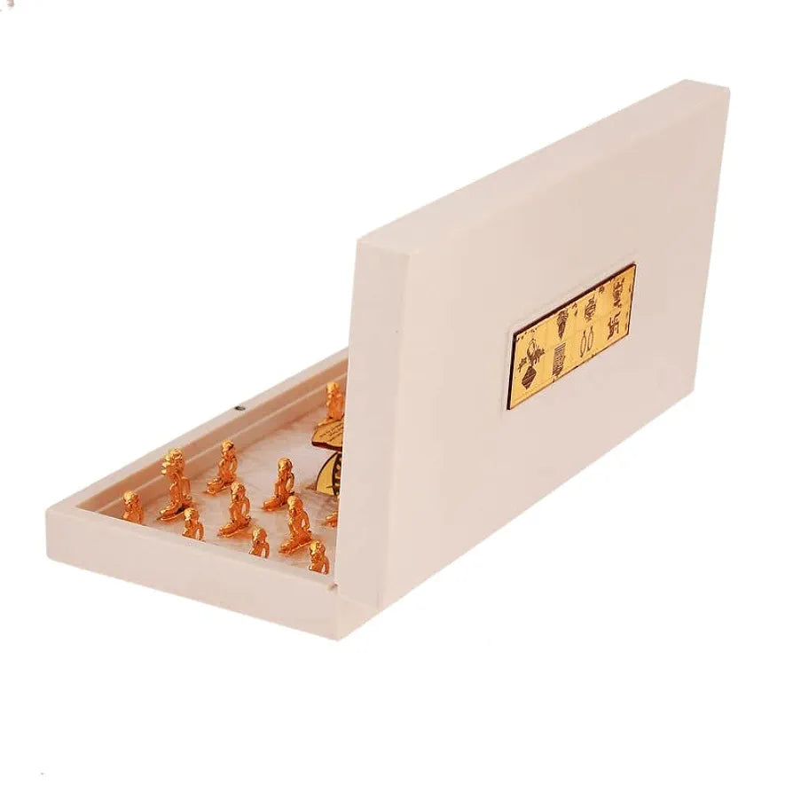 Jaipur Ace Bhagwan Mahaveer Swami Ji Jain Gold Plated Charan Paduka Yantra With Wooden Box