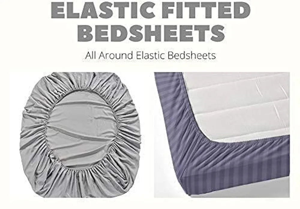 Fresh From Loom Elastic Fitted Floral Bed Sheets Cotton Fitted Bedsheet King Size Bed With Two Pillow Cover 144 TC