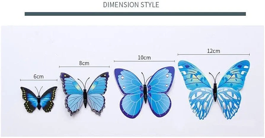 Jaamso Royals Blue 3d Magnet Butterfly Stickers -self-adhesive