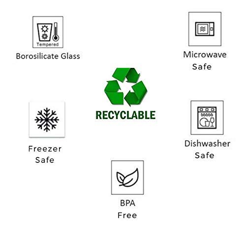 Femora Borosilicate Glass Containers for Kitchen | Storage Box for Kitchen With Air Vent Lid | Set of 2 | 500 Ml Each