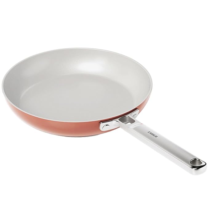 Ember Cookware Arcilla Ceramic Non-stick Egg Pan 20cm | Stainless Steel Handle | Terracotta
